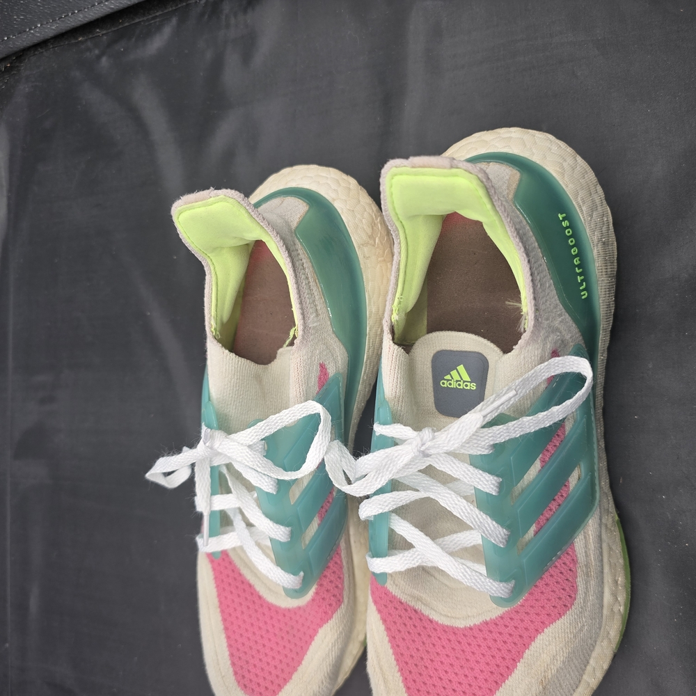 Adidas Kids Ultraboost Pink and Green Shoes